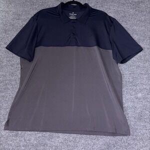 Tommy John Men's Polo Shirt XL Navy Gray Go Anywhere Performance Stretch